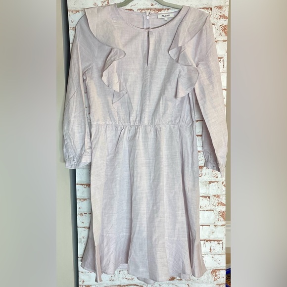 Madewell Soft Cotton Lavender Ruffle Dress Size 2 - Picture 3 of 7